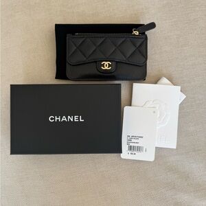 Chanel Black Quilted 5 Slot Card Holder